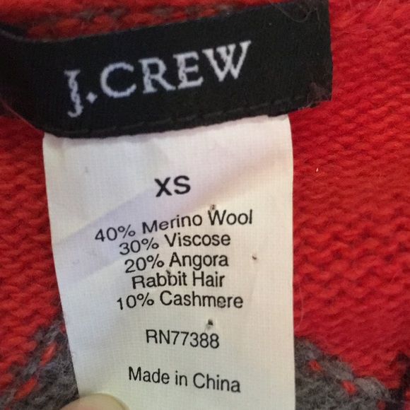 J Crew red and grey argyle sweater - Picture 3 of 3